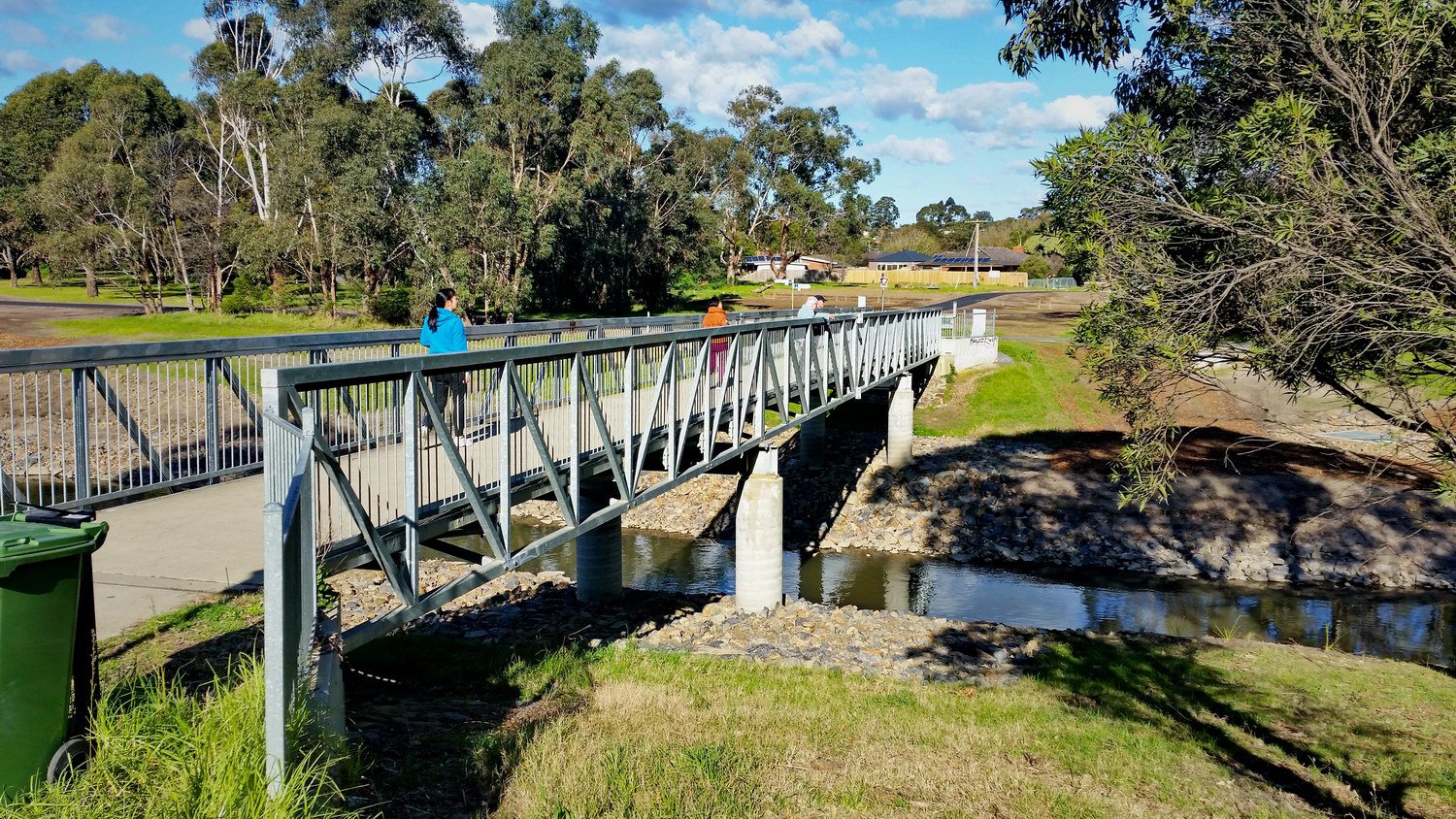 Bridge crossing Dandenong Creek. Ringwood to Belgrave Rail Trail ride. July 2018.