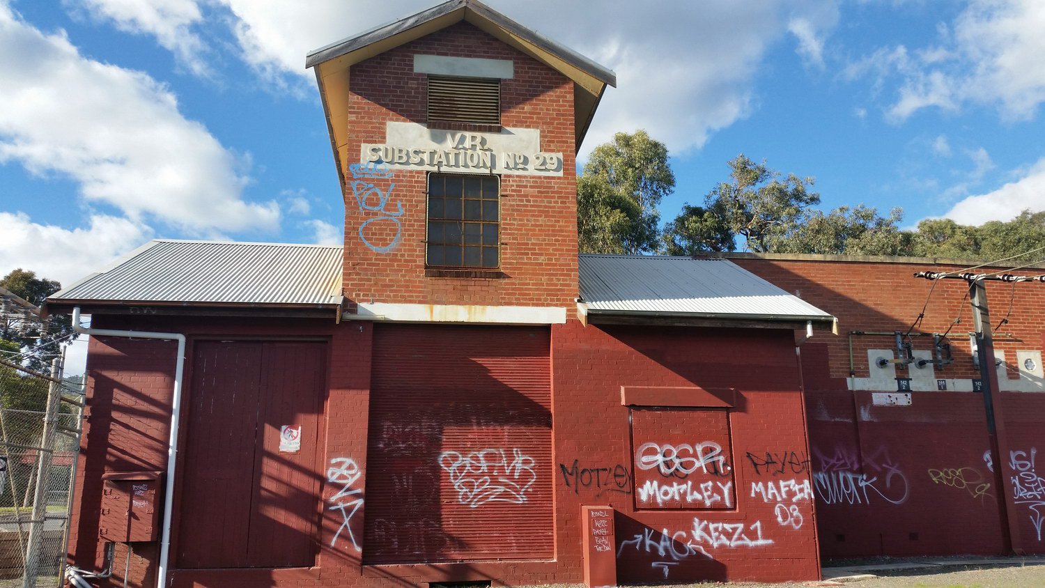 Early VR substation near Ferntree Gully. Ringwood to Belgrave Rail Trail ride. July 2018.