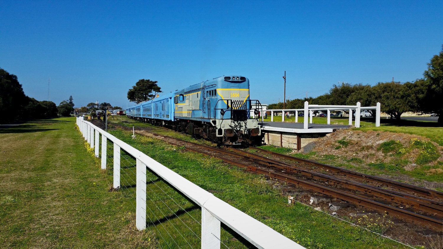 The Q Train ready to depart Queenscliff. Geelong to Queenscliff rail trail, August 2018.