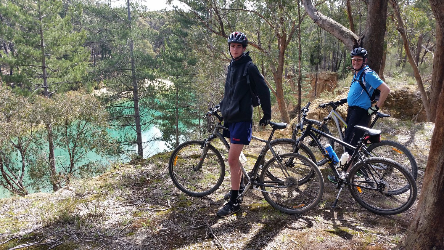 Blue Waters lake. Mountain bike riding through Creswick National Park, September 2018.