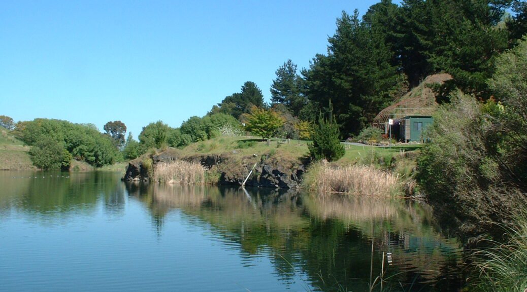 View of the lake. Wilson Botanic Park, Berwick. October 2002.