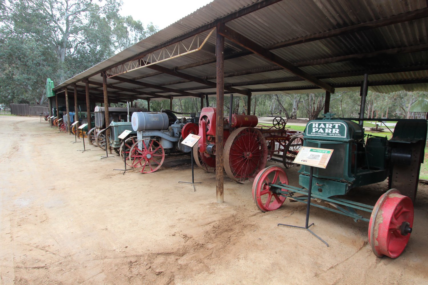 Tractor and machinery display, Pioneer Settlement Swan Hill. North West Victoria Tour, July 2020.