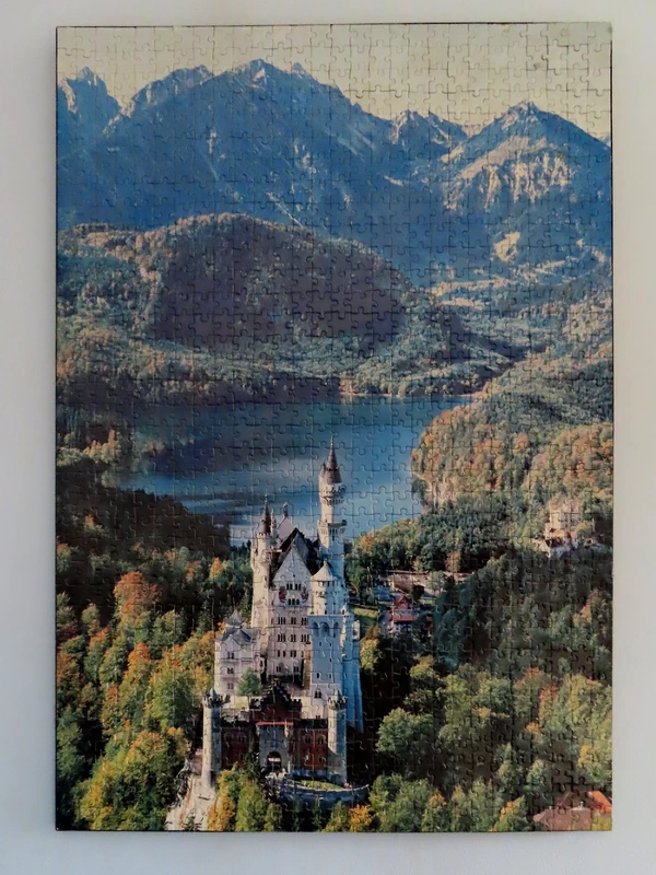 Neuschwanstein Castle, a Ravensburg Jigsaw Puzzle. Glued to a plywood sheet.