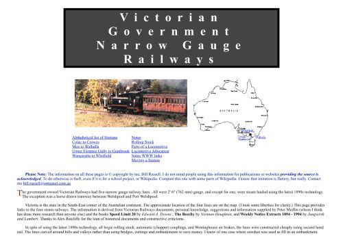 Victorian Narrow Gauge Railways