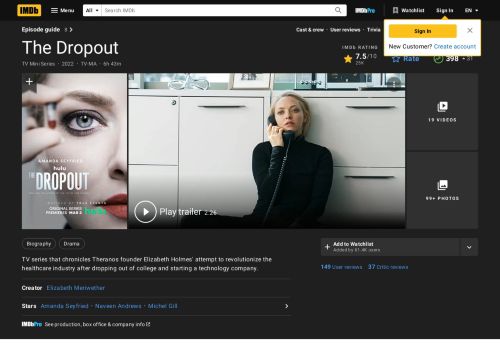 The Dropout (TV Mini Series 2022) – IMDb