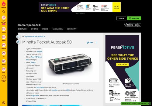 Minolta Pocket Autopak 50 | Camerapedia | Fandom
