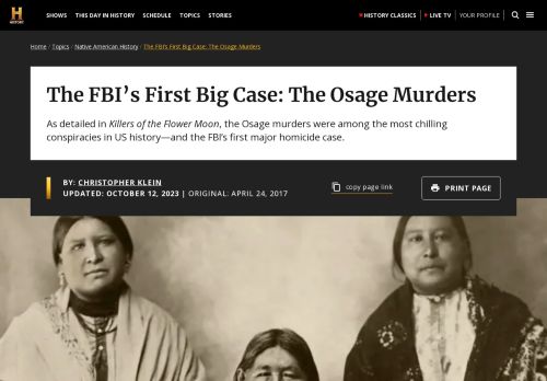 The FBI’s First Big Case: The Osage Murders | HISTORY