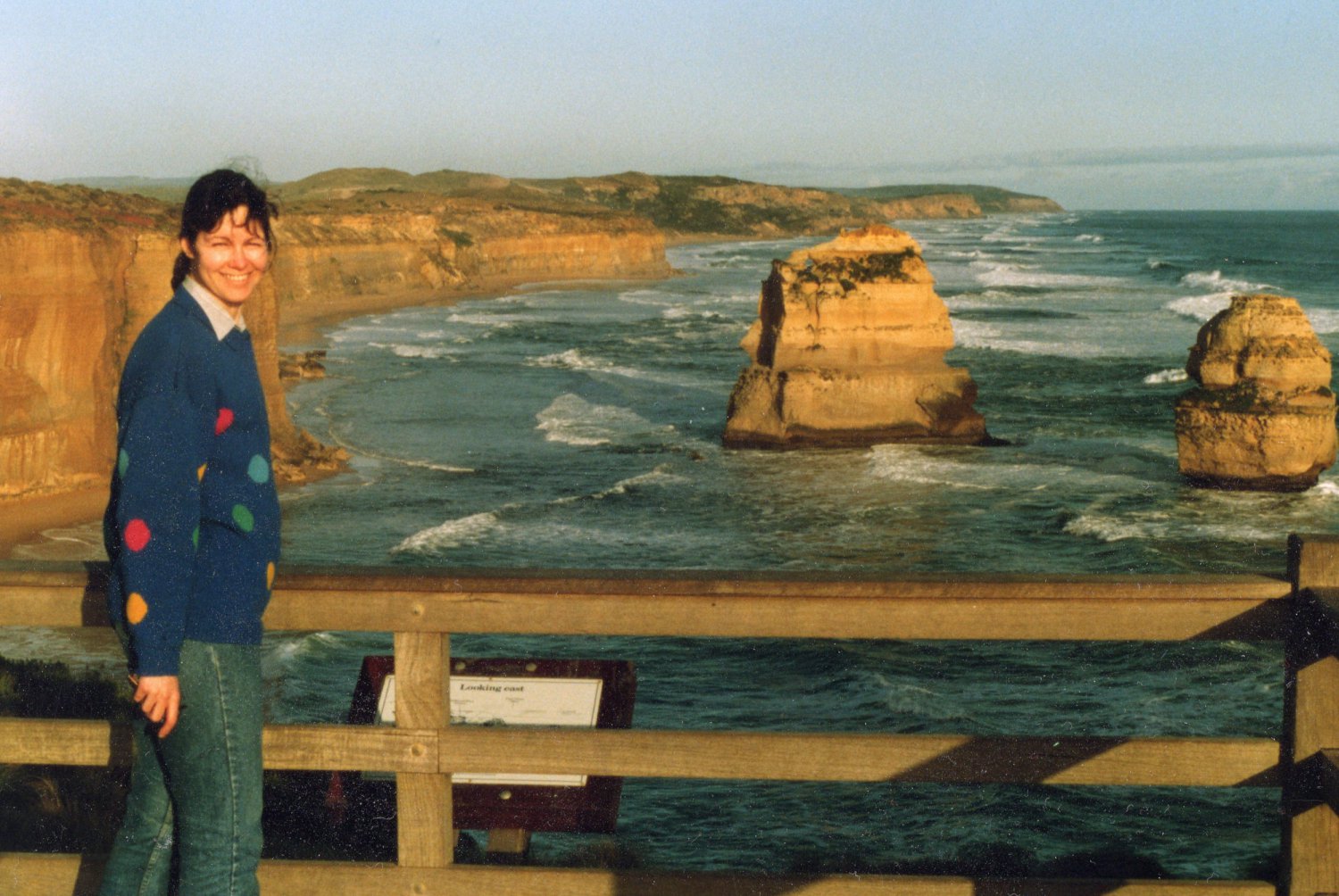 Karen at the west coast. The beautiful and wild west coast of Victoria. September 1992.