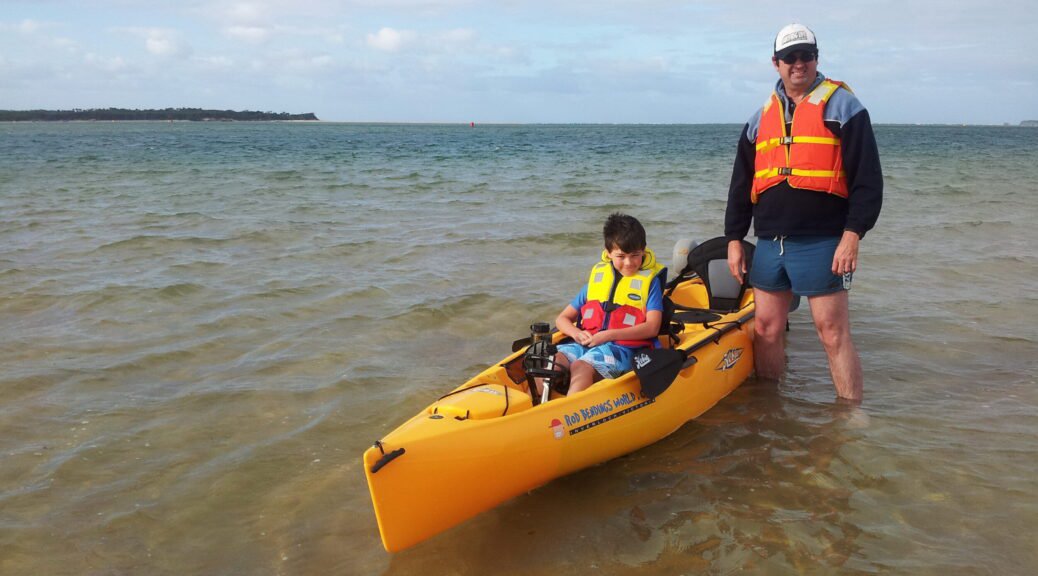 First day of ownership of the Hobie Oasis kayak. Inverloch summer season, 2012/2013.