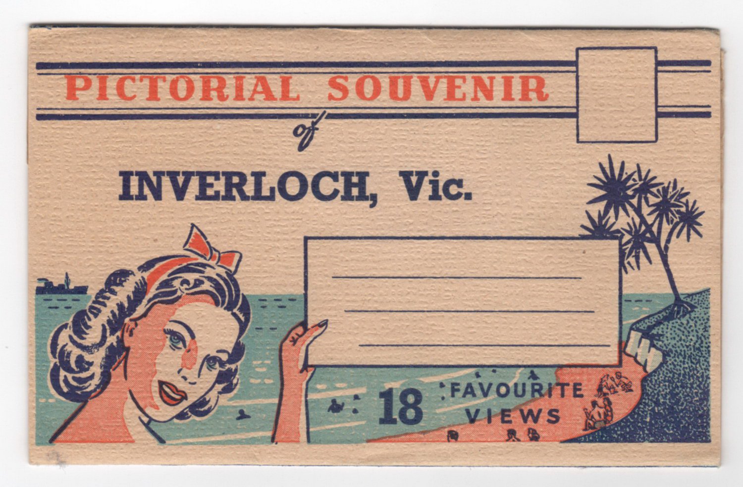 Inverloch souvenir cover. From a pictorial souvenir purchased from the Sea Shed around 2005. Photo dates from the late 1940's