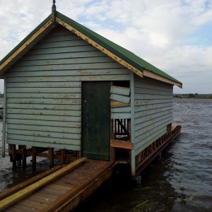 Old lakeside hut
