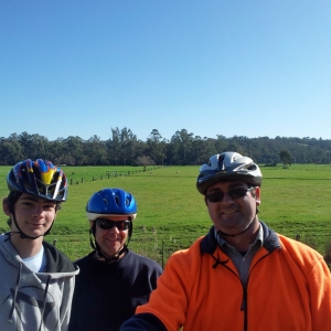 Kyle, Peter and Glenn along the Lilydale-Warburton Rail Trail