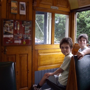 Connor and Kyle on a Ballarat tram