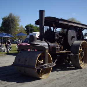 Steam roller on parade.