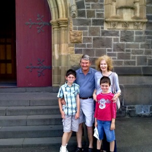 Kyle, Peter, Bernice & Connor outside St Patricks Cathedral