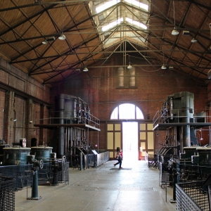 Triple expansion steam pump engine room