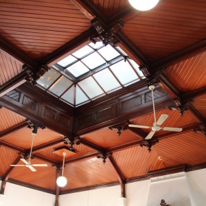 Ornate ceiling woodwork