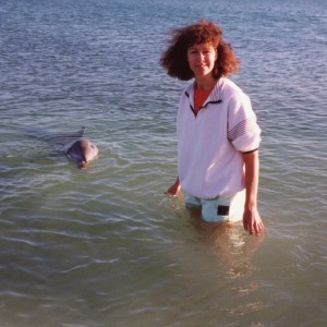 Karen and a dolphin