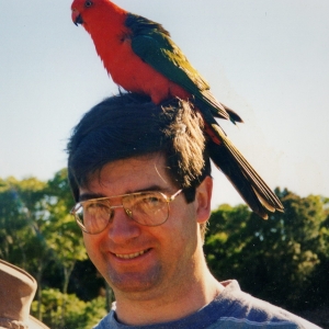 Glenn with parrot