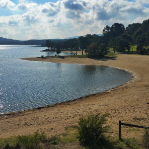 The beach at Lysterfield Lake
